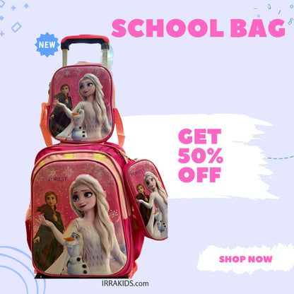 Ensemble de 3 sacs d'école pour enfants (sac à dos, sac à lunch et trousse)