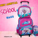 Ensemble de 3 sacs d'école à roulettes élégants au design de dessin animé pour enfants