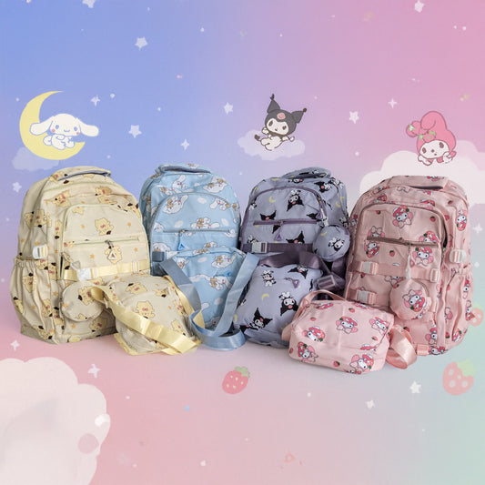 3-piece school bags for girls - suitable for primary and secondary school