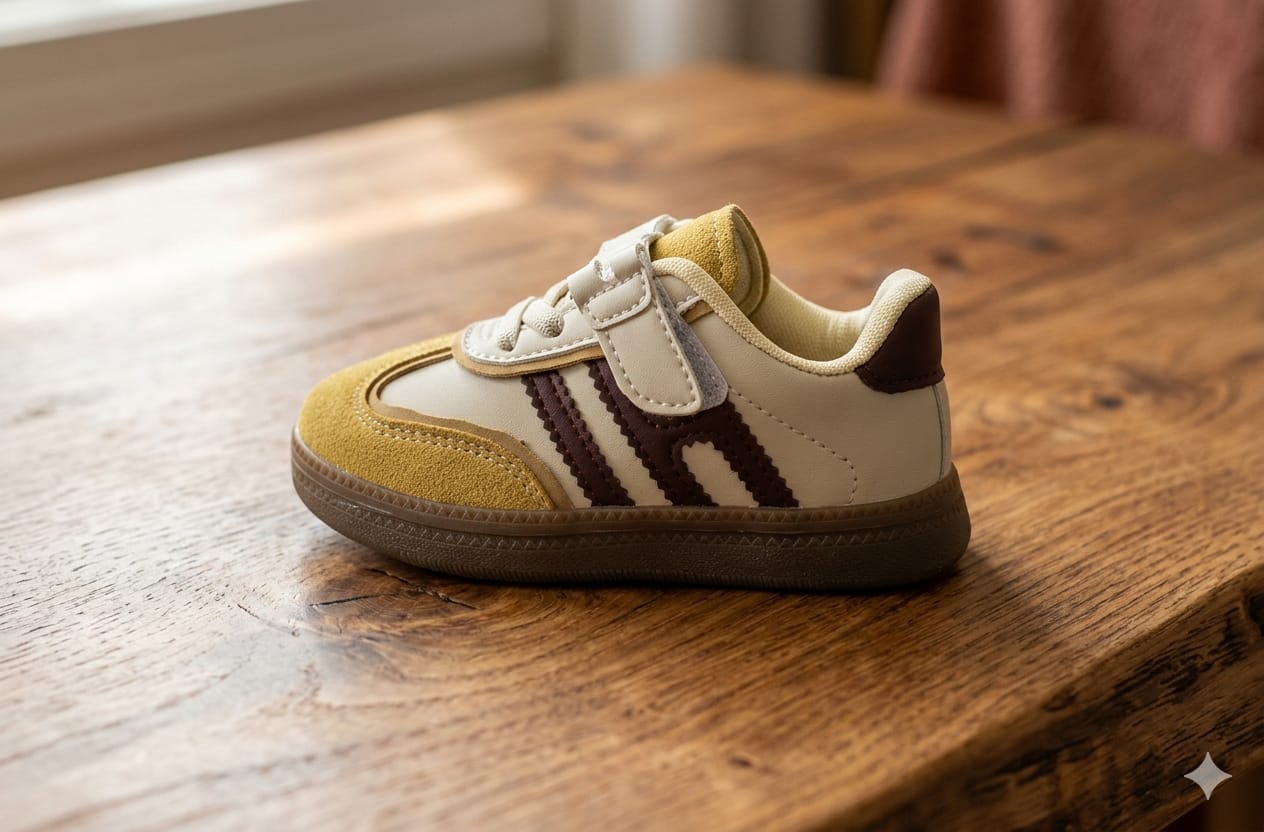 Baskets décontractées pour enfants avec fermeture à scratch, semelle en caoutchouc antidérapante, chaussures confortables et légères pour garçons et filles