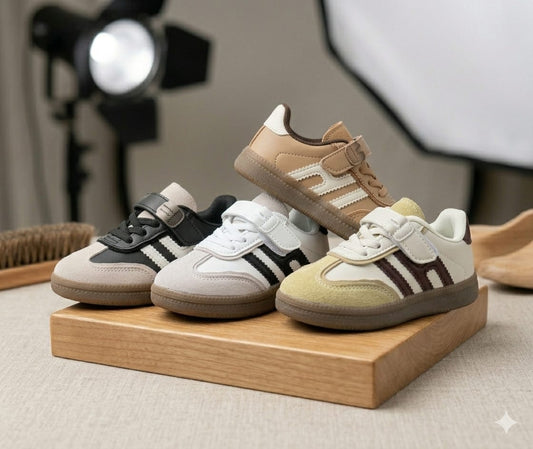 Baskets décontractées pour enfants avec fermeture à scratch, semelle en caoutchouc antidérapante, chaussures confortables et légères pour garçons et filles