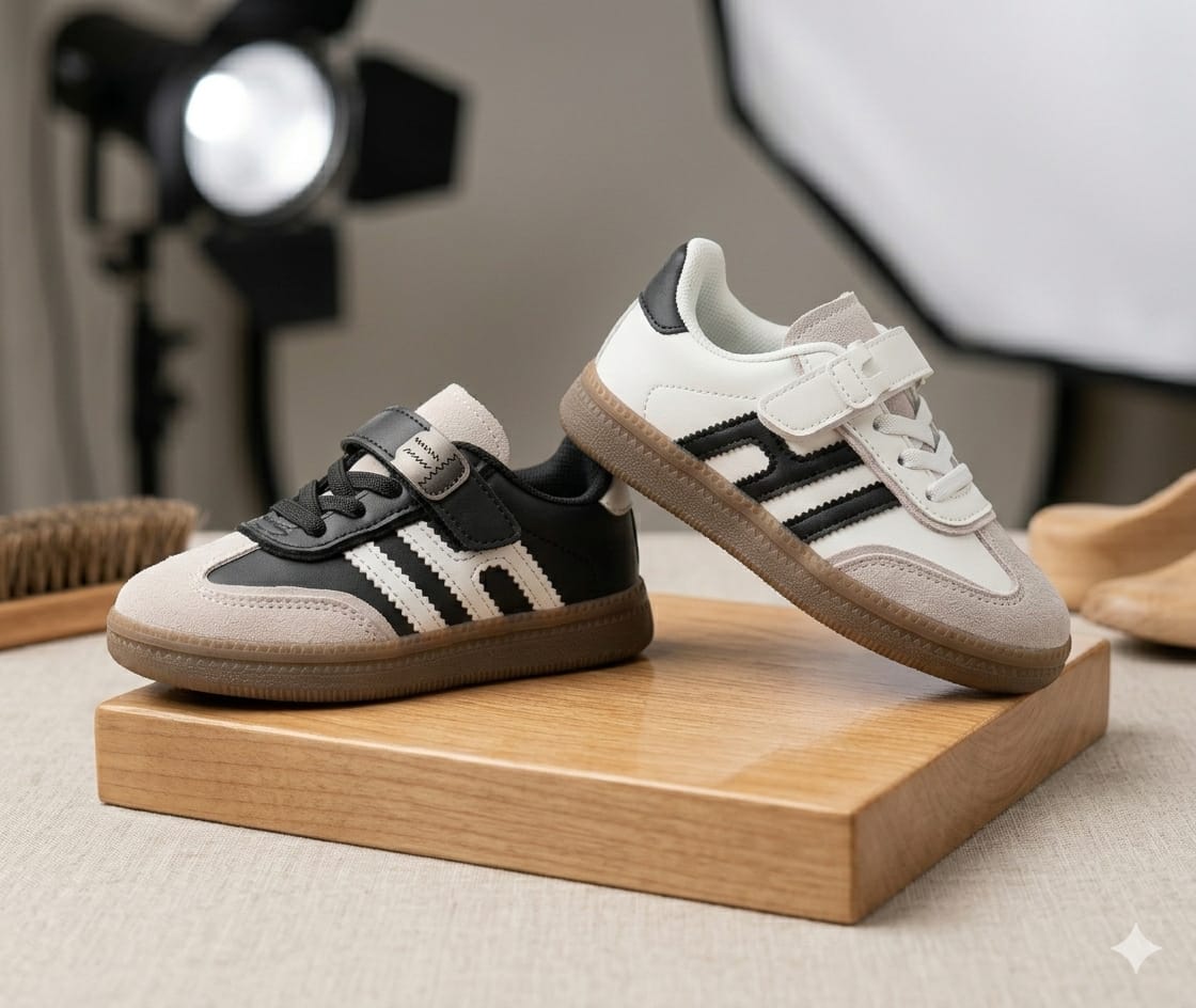 Baskets décontractées pour enfants avec fermeture à scratch, semelle en caoutchouc antidérapante, chaussures confortables et légères pour garçons et filles