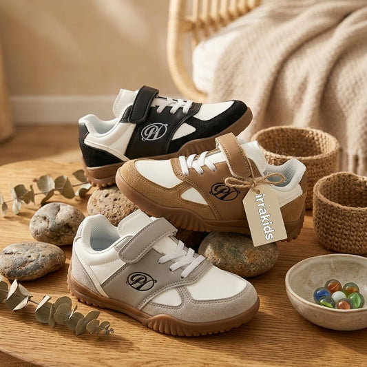 Chaussures de sport pour enfants avec bride Velcro – Baskets décontractées confortables et antidérapantes pour garçons et filles