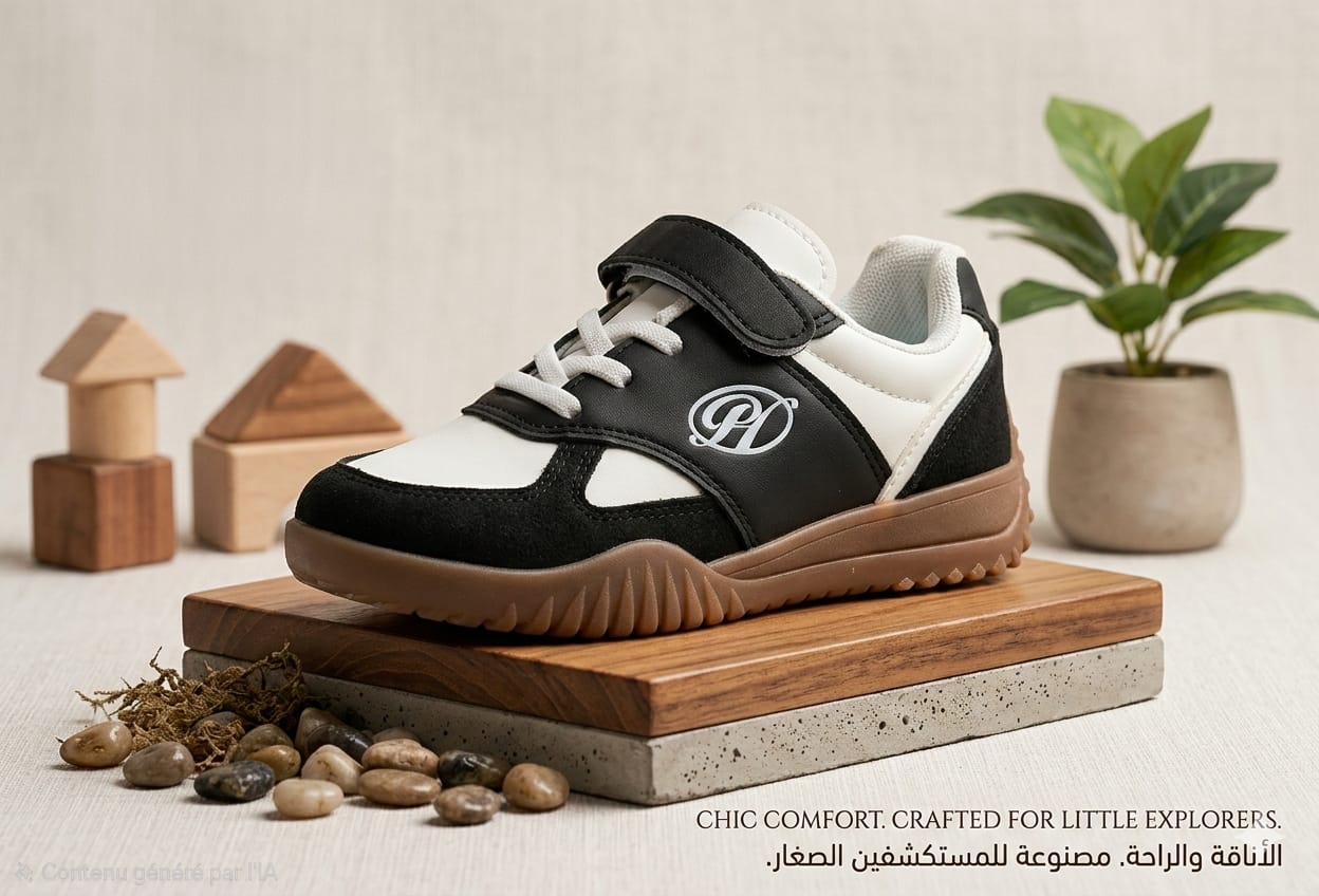 Chaussures de sport pour enfants avec bride Velcro – Baskets décontractées confortables et antidérapantes pour garçons et filles