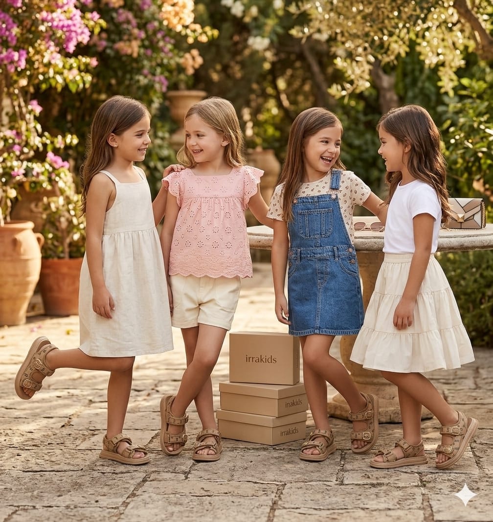 Sandales d'été pour filles Mignonnes double bride Scratch Semelle souple Chaussures confortables pour enfants 