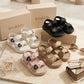 Sandales d'été pour filles Mignonnes double bride Scratch Semelle souple Chaussures confortables pour enfants 