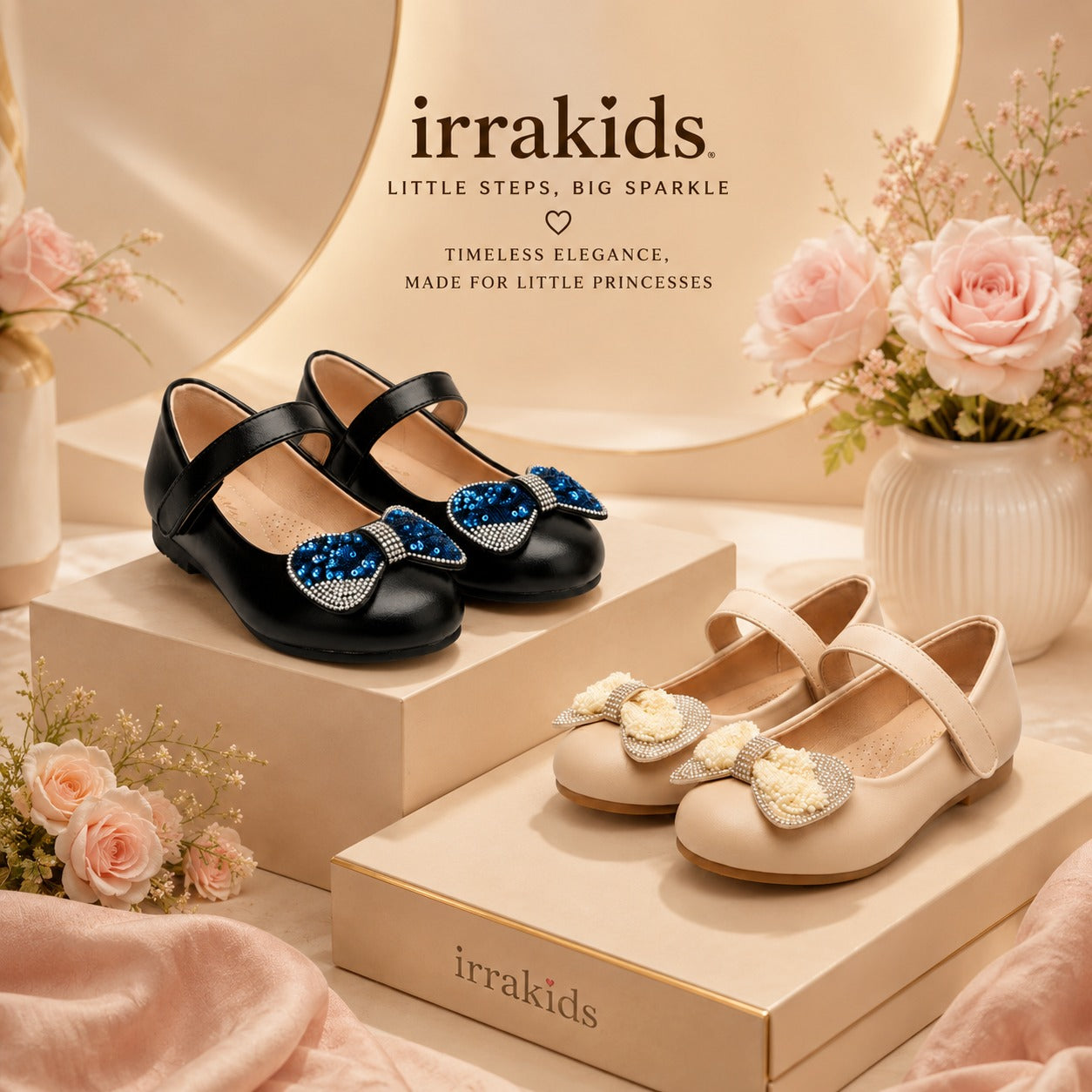 Chaussures Mary Jane à nœud de princesse – Élégance et brillance pour petites filles ✨