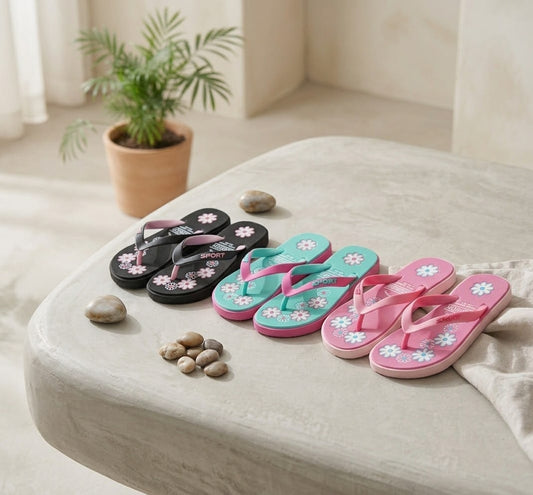 Tongs compensées fleuries pour filles – Sandales de plage légères d'été 