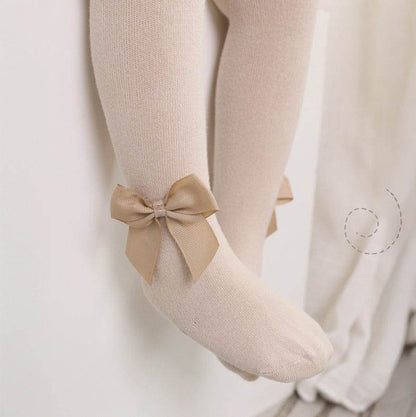 Toddler Girls Cotton Tights - Soft, Comfortable and Stylish with Bow - IRRAKIDS