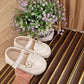 Girls' glitter shoes with butterfly buckle and LED lights - for a stylish and light-up look