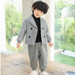 طقم من ثلاث قطع من معطف صوف وسترة وبنطال للأطفال الصغار