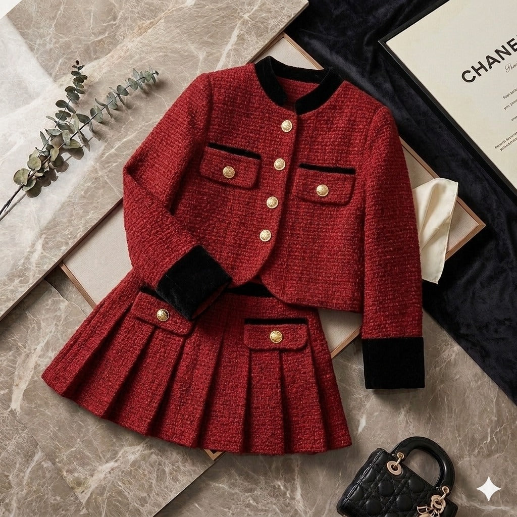 Ensemble veste et jupe élégantes  pour filles – Tenue de soirée classique