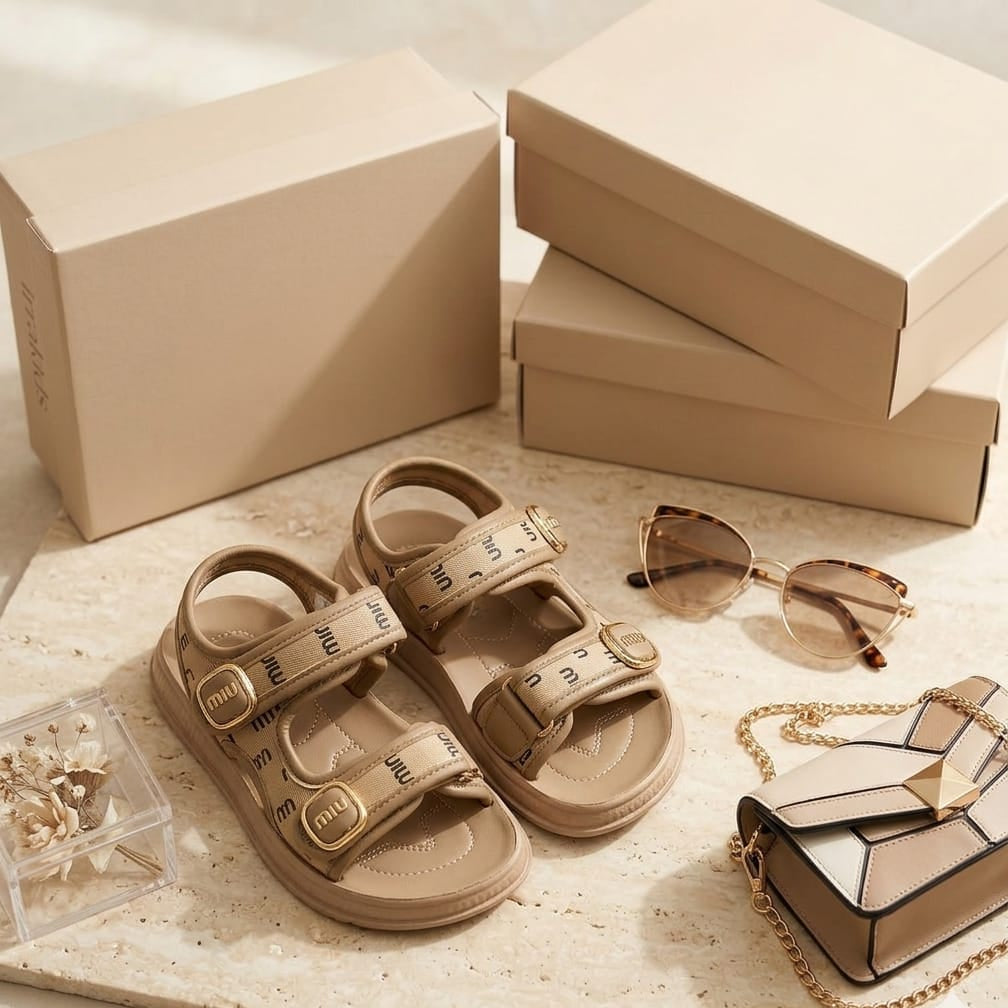 Sandales d'été pour filles Mignonnes double bride Scratch Semelle souple Chaussures confortables pour enfants 