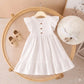 2026 New girls Summer Outfit Set Striped Cotton Shirt Shorts & Dress Soft Breathable Clothes for Girls