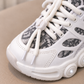 Kids’ Trendy Chunky Sneakers with Patterned Panels, Adjustable Lace-Up Fastening and Bold Circular Sole Details – Stylish Everyday Shoes for Boys and Girls