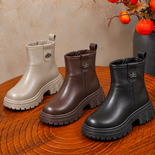 Bottines élégantes pour fille à semelles crantées épaisses – Une touche stylée pour les tenues du quotidien et les grandes occasions