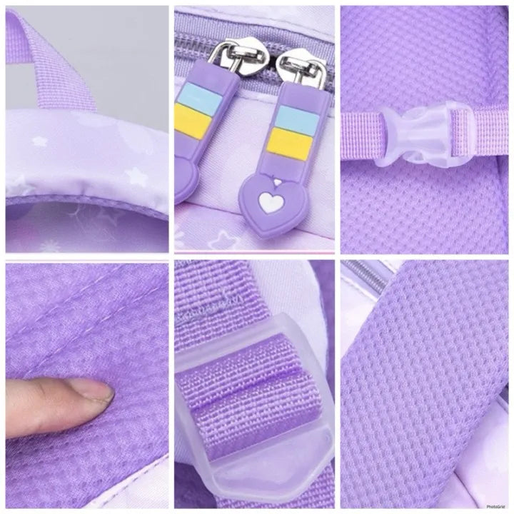Sacs à dos multi-poches de style coréen pour filles et garçons, sacs d'école imperméables avec ours brodé