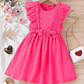 Charming Blossom: Young Girl's Ruffle Trim Bow Front Dress - IRRAKIDS