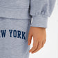 2 pièces Gris clair mélangé/New York : Ensemble de survêtement en coton douillet pour enfants - Unisexe