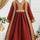 Girls' luxury dress in classic elegant design with gold embroidery - IRRAKIDS