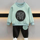Ensemble 2 pièces adorable pull avec lettres imprimées et pantalon noir pour garçons et filles