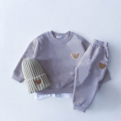 2 piece Teddy Bear Hug: Cozy Cotton Tracksuit Set for Kids - Unisex & cotton hat a free gift - IRRAKIDS