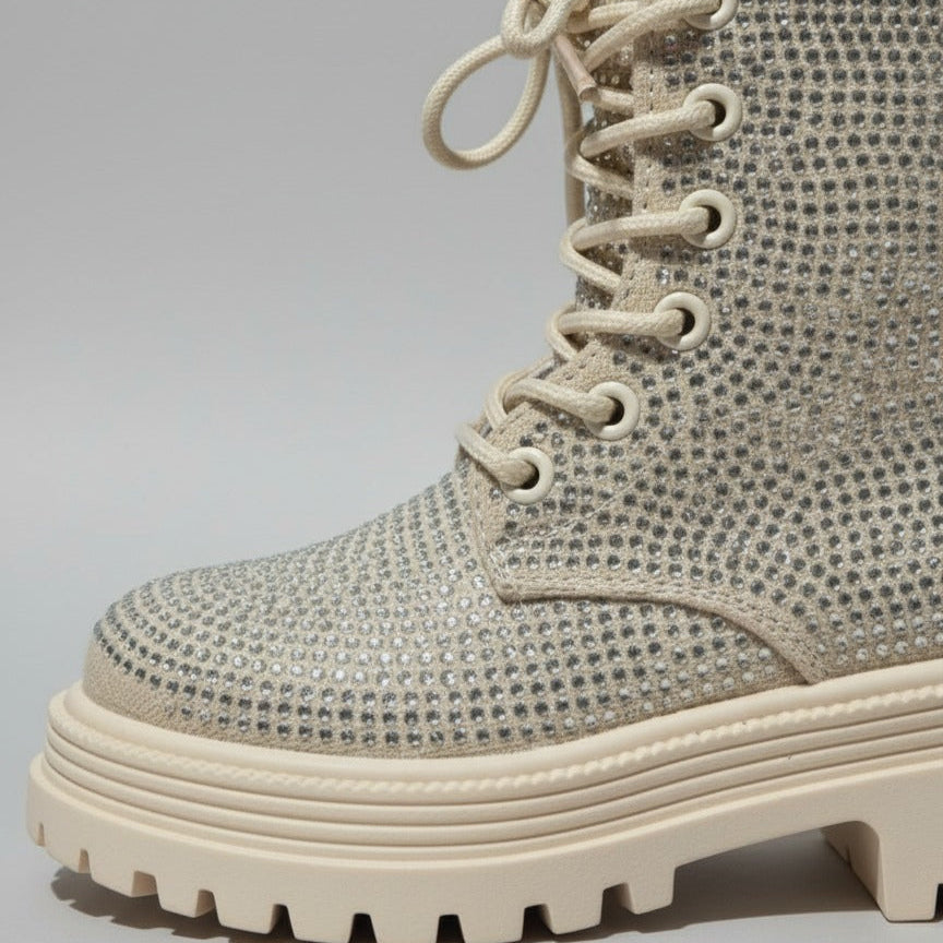 Stylish Comfort: Studded Ankle Boots — Product image: Step boldly into every occasion with our studded ankle boots, featuring a cushio