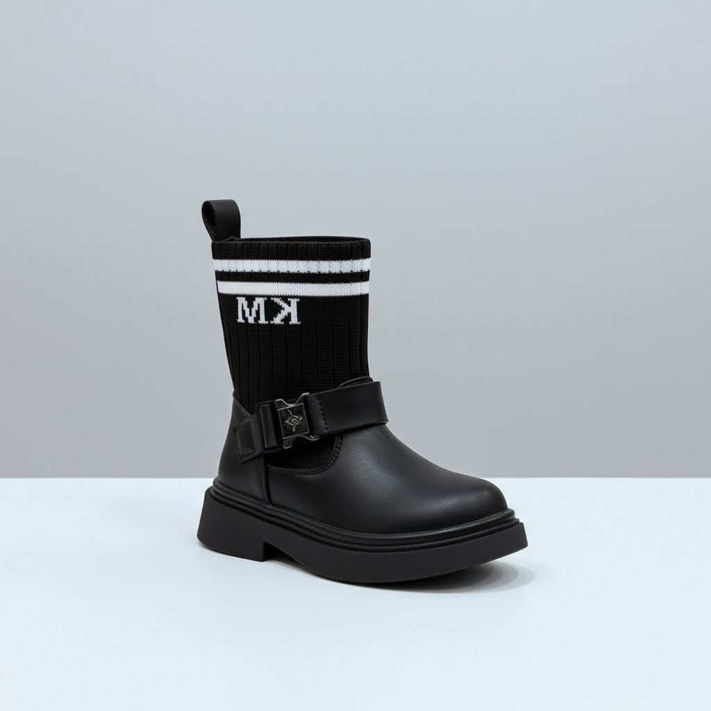 Girls knit-cuff buckle boots — Product image: 