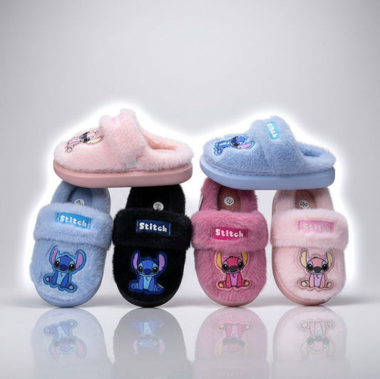 Fuzzy Slippers with Stitch Design — Product image: 
