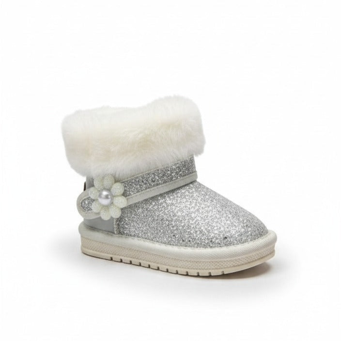 Girls' Glitter Faux-Fur Ankle Boots — Product image: 