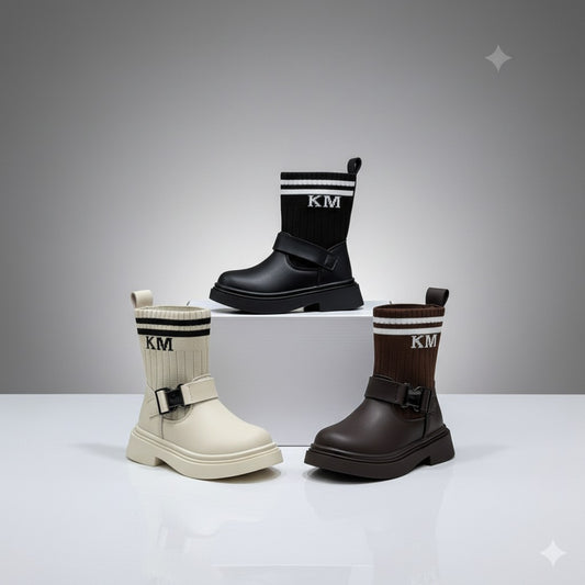 Girls knit-cuff buckle boots — Product image: 