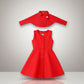 Girls Red A‑Line Dress with Matching Bolero — Product image: 