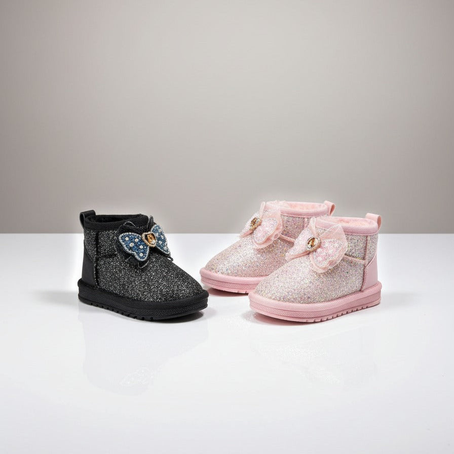 Girls' Glitter Bow Winter Ankle Boots — Product image: 