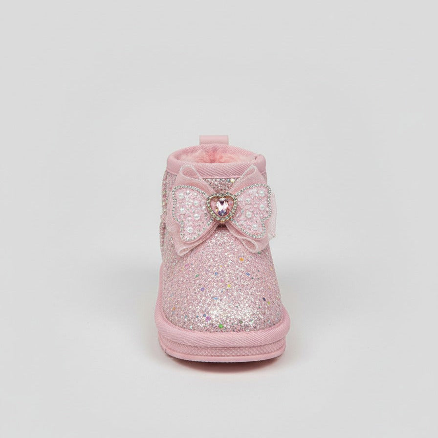 Girls' Glitter Bow Winter Ankle Boots — Product image: 