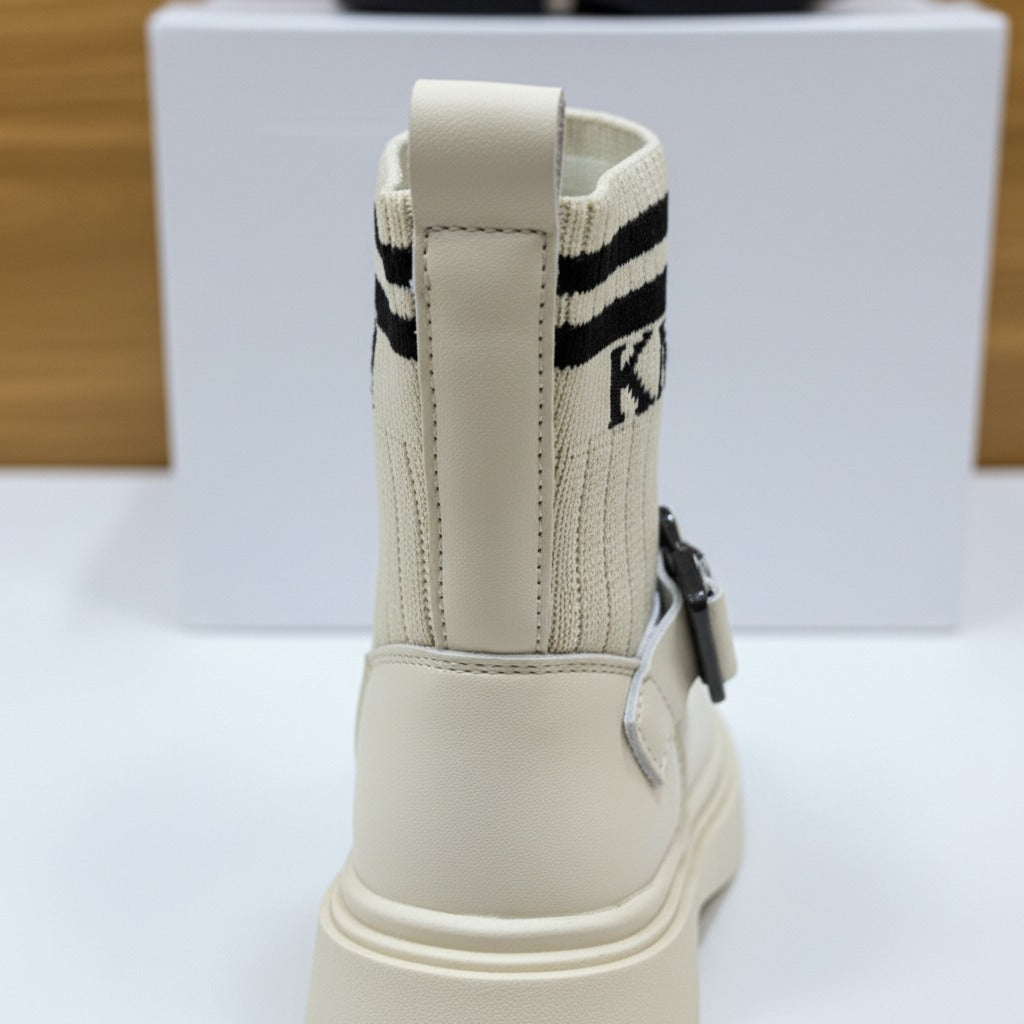 Girls knit-cuff buckle boots — Product image: 