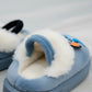 Kids plush cartoon fleece-lined slippers with heel strap — Product image: 