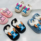 Kids' Stitch Slippers: Warm Faux-Fur, No-Slip Sole, Heel Strap