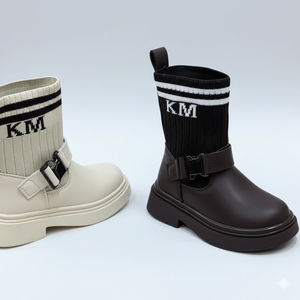 Girls knit-cuff buckle boots — Product image: 