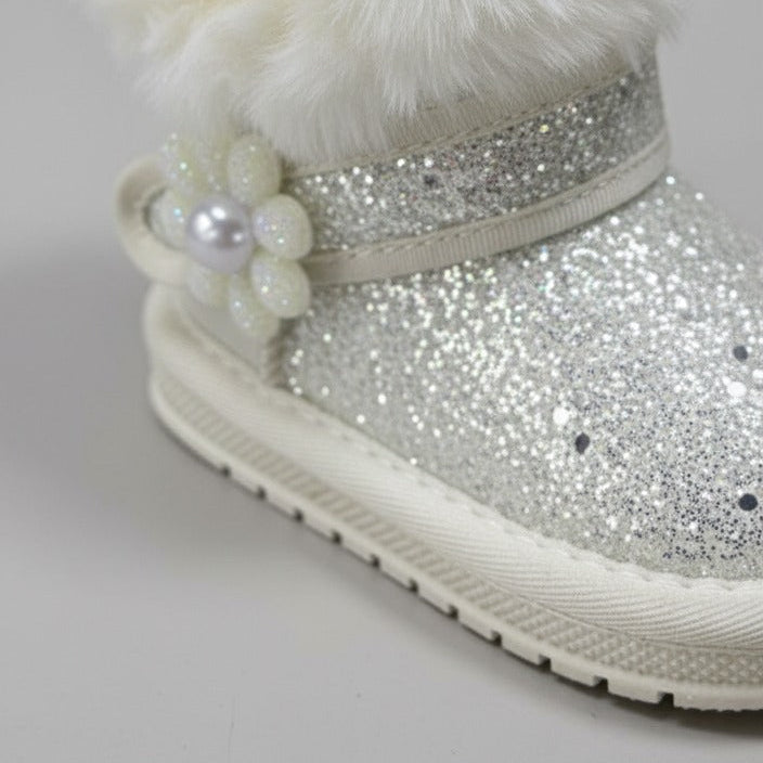 Girls' Glitter Faux-Fur Ankle Boots — Product image: 