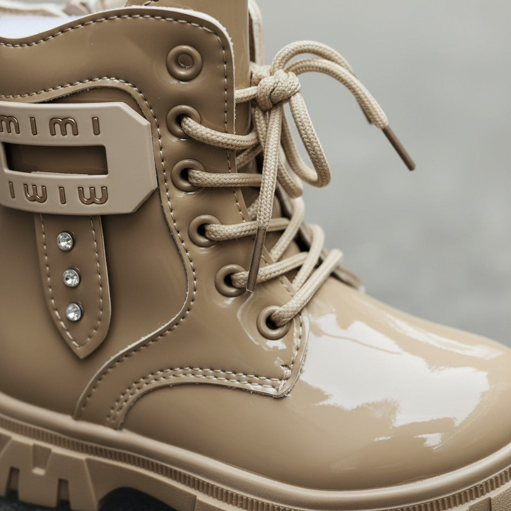 أحذية أنيقة لامعة للبنات، أحذية شتوية دافئة ومريحة للأطفال