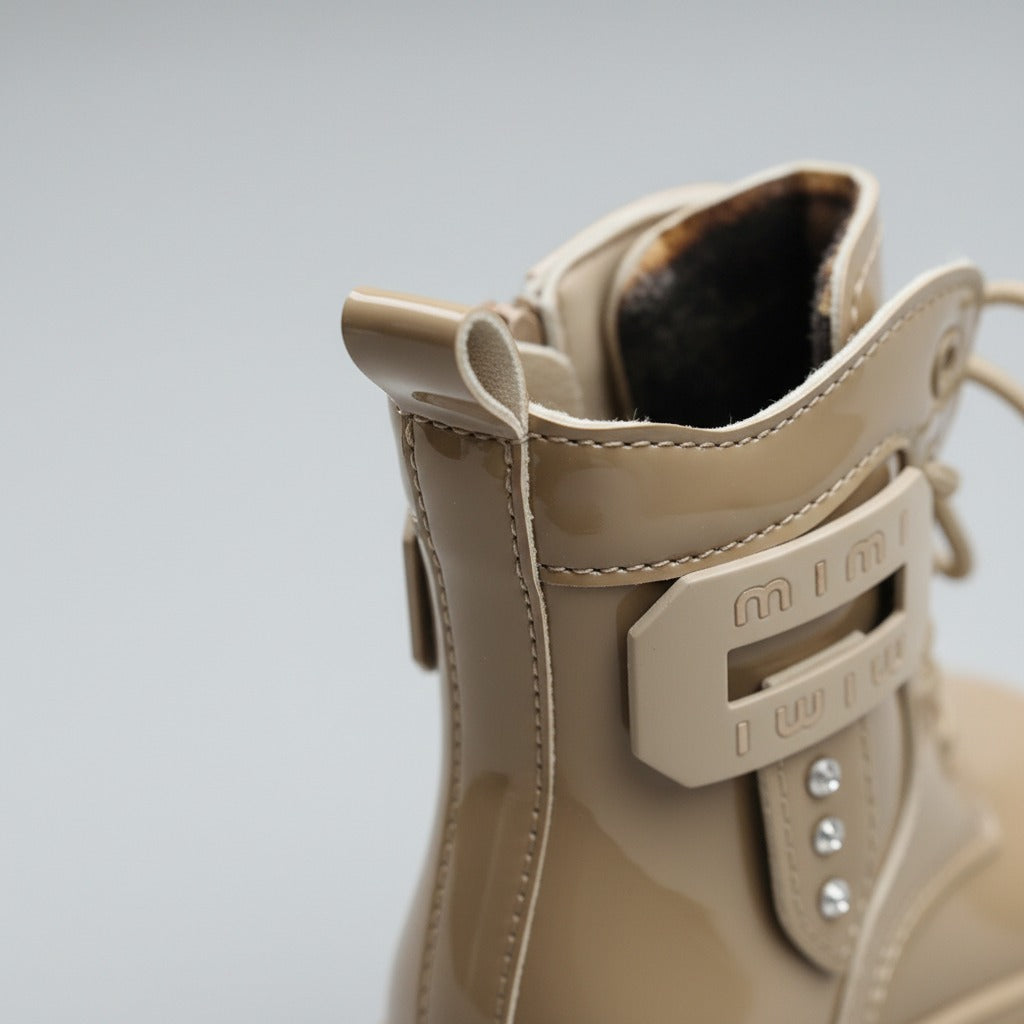 أحذية أنيقة لامعة للبنات، أحذية شتوية دافئة ومريحة للأطفال