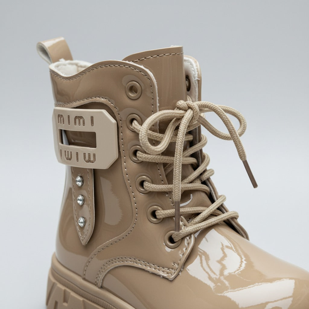 أحذية أنيقة لامعة للبنات، أحذية شتوية دافئة ومريحة للأطفال