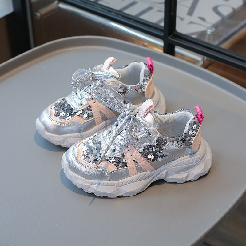 New Girls Sneakers 2025, Cute Running Shoes Princess Shoes Anti-slip Soft Sole.