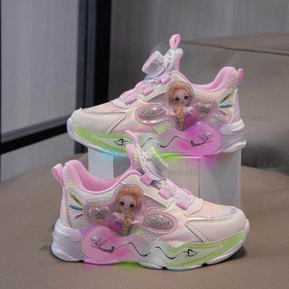 Frozen Magic: Disney Girls' Winter Sneakers , Breathable Design, and Leather Top for Stylish look! - IRRAKIDS