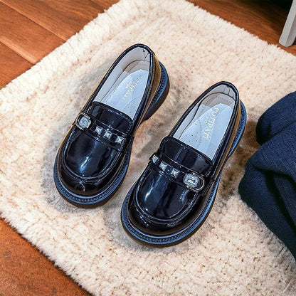 Chic & Classy: Glossy Fashion Leather Shoes for Girls - IRRAKIDS