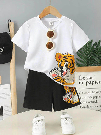 Boys' Tiger Print Two-Piece Set - IRRAKIDS