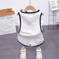 Two Pcs Casual Letter Print Hooded Sleeveless Tee Shorts Set - IRRAKI