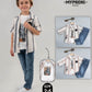 Triple Threat Kid's Fashion Set: Jeans, Cool Print T-Shirt, and Trendy Buttoned Top - IRRAKIDS
