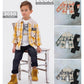 Boys 3 Pieces set top coloerd plaid and a tchirt with print and a black jeans pants - IRRAKIDS