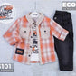 Boys 3 Pieces set top coloerd plaid and a tchirt with print and a black jeans pants - IRRAKIDS